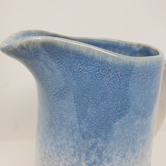 Natural Elements Blue Speckled Porcelain Glazed Pitcher Farmhouse Vase - Picture 8 of 8